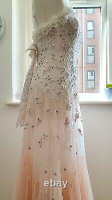 Needle & Thread Pearl Rose Ombre Layer Trailing Cami Bridal Gown UK 6-8 RRP800£
