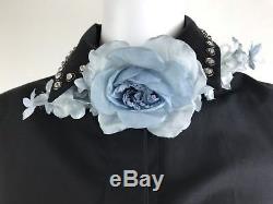 New 100% Authentic GUCCI Handmade Floral Neck Bow in Sky Blue. Made in Italy