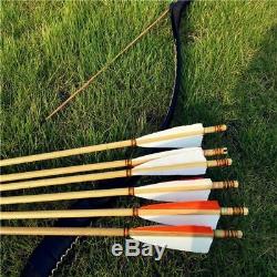 New 20-60lbs handmade leather bow Longbow composite bow for hunting lovers+6wood