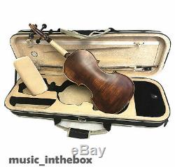 New 4/4 Hand-Made Antique Flame Back Violin+Bow+Rosin+Case+String #AQE03