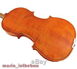 New 4/4 Hand-Made Flamed Back Violin +Bow +Rosin + Square Case