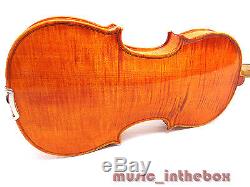 New 4/4 Hand-Made Flamed Back Violin +Bow +Rosin + Square Case