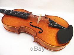 New 4/4 Hand-Made One Piece Flamed Back Violin+Bow+Rosin+Square Case+String #A02