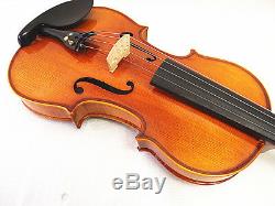 New 4/4 Hand-Made One Piece Flamed Back Violin+Bow+Rosin+Square Case+String #A03
