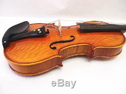 New 4/4 Hand-Made One Piece Flamed Back Violin+Bow+Rosin+Square Case+String #A05