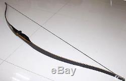New 45# RH Black Recurve Bow Hunting Handmade Laminated Long Bow For Archery