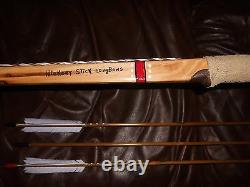 New-Hand Painted Bamboo Backed Hickory Longbow with Arrows