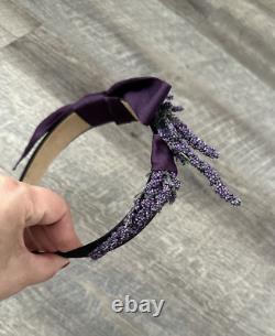 New Handmade Designer Fascinator Headband Purple Ribbon Bow Floral Lavender