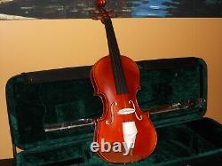New Handmade Pro Full Size Violin+pro Case+wood Bow Abalone Ebony Frog By Jz