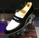 New Men two tone spectator Shoes, Men black and white leather dress oxford shoes