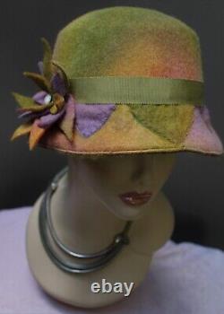 New hand made women's wool Felt hat by Alexander & Hallatt in Multi-colour Ombre