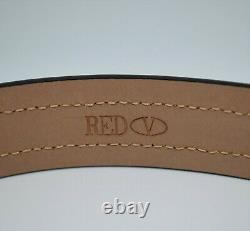 New in Box Valentino Red Leather Bow Belt Italy Black S M L 90cm Handmade