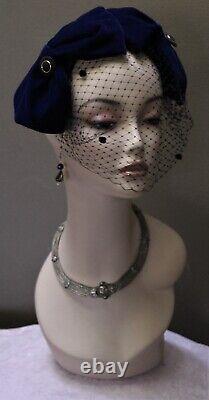 New women's 1950's, 1960's Whimsy style hat by Alexander & Hallatt in Royal Blue