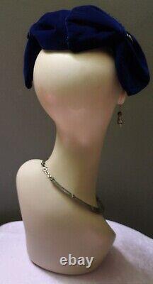 New women's 1950's, 1960's Whimsy style hat by Alexander & Hallatt in Royal Blue