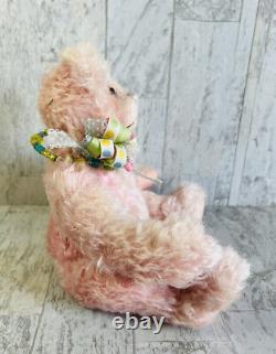 OOAK Artist Bear by Donna Hager for Hager Bears Pink Necklace Bow 12