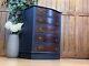 Painted Bow Front Mahogany Chest Of Drawers \ Vintage Black Drawers \ Bedroom