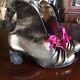 Papucei Handmade Bronze with Pink Velvet Lace-Up Steampunk Granny Booties (38)