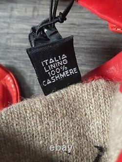 Paula Rowan Leather Minnie Massive Gloves Cashmere Lined Size 7.5 Retail £395