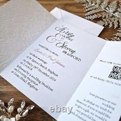 Personalised Rustic Wedding or Evening Invitations with Envelope, QR Code, Boho