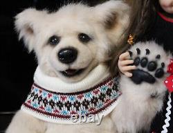 Plush realistic Bear, collectible bear, handmade, teddy bear, ooak, polar bear