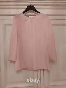 Prada Ladies Pink Bow Blouse. Size 42. Made In Italy
