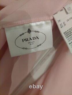 Prada Ladies Pink Bow Blouse. Size 42. Made In Italy