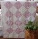 Pretty Purple Packed Floral Feedsack Prints! Lovely Vintage Bow Tie QUILT 79x61