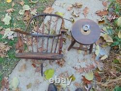 Primitive Windsor Bow Back Bent Wood rotating Antique Chair-all hand made Amish