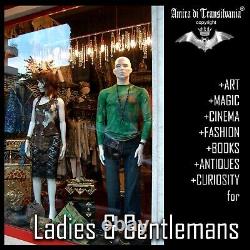 Punk corset belt women's gothic metal faux leather handmade sequins studs beads