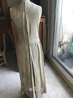 RARE FRENCH VINTAGE 1930's GOLD LAME LONG DRESS