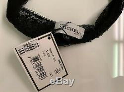 RRP 410 MAISON MICHEL Wide Headband HANDMADE Floral Lace Bow Detail