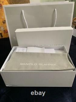 RRP £625 Manolo Blahnik with RECEIPT Black Vinkaos satin sandals size 38/5UK