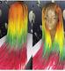 Rain bow colored multicolored corn row Braided wig. Made on a frontal lace wig