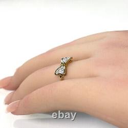 Real Diamond Bow -9ct Solid Gold Ring 1.8 grams Size M1/2