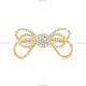 Ribbon Bow Band Wedding Engagement Diamond Ring 14k Yellow Gold Diamond Jewelry