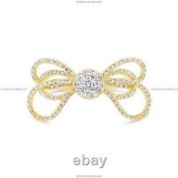 Ribbon Bow Band Wedding Ring 14k Yellow Gold Natural Diamond Jewelry