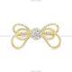 Ribbon Bow Band Wedding Ring 14k Yellow Gold Natural Diamond Jewelry
