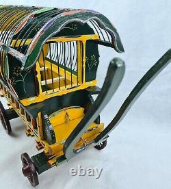 Romany Gypsy Wagon Bird Cage Handmade Wooden Caravan Bow Top Barrel Mule Finch