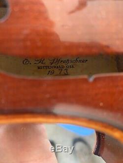 Roth E. R. Pfretzschner 4/4 M#301 Violin bow Hard Case 1973 handmade StudStrat Rep
