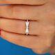 Round Cut Simulated Diamond Women Bow Knot Engagement Ring 14K White Gold Plated