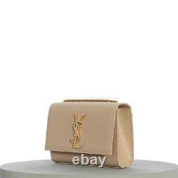SAINT LAURENT 1750$ Small YSL Kate Chain Bag In Powder Grain De Poudre Leather