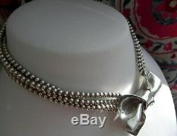 STUDIO Vtg 96g sterling silver 925 chunky choker collar necklace signed SDC