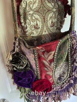 STUNNING Crossbody Tapestry Handbag Bohemian Hippie Gypsy Renaissance Hobo XL
