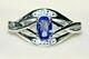Sale! Stunning Ceylon Blue Sapphire & Diamonds 9ct White Gold Ring L+/6 New
