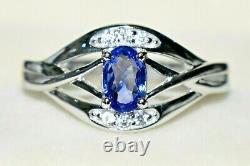Sale! Stunning Ceylon Blue Sapphire & Diamonds 9ct White Gold Ring L+/6 New