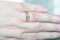 Sale! Stunning Natural Blue Zircon & 0.10ct Diamonds 14ct Gold Ring L+/6 New
