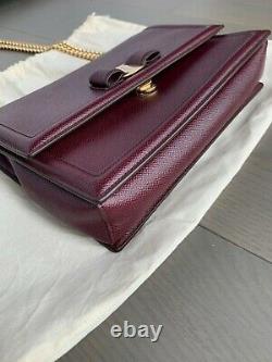 Salvatore Ferragamo Medium Ginny Vara Bow Pebbled Calfskin Leather Shoulder Bag