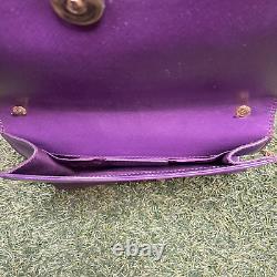 Salvatore Ferragamo Purse Calfskin Mini Miss Vara Bow Chain Purple Shoulder Bag