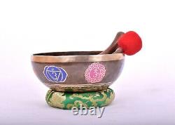 Seven chakra carved special 9 inches yogi bow l- Tibetan singing bowl from Nepal