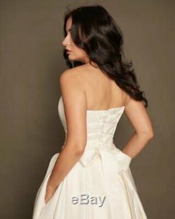 Short Wedding Dress Size 6 by VehovaDresses Tea Length Dress Satin Ivory
